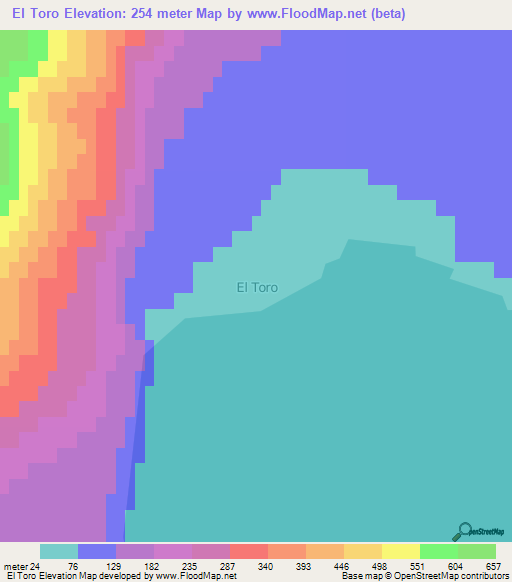 El Toro,Chile Elevation Map