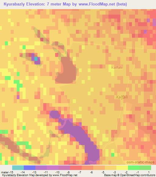 Kyurabazly,Azerbaijan Elevation Map