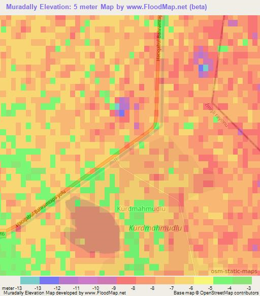Muradally,Azerbaijan Elevation Map