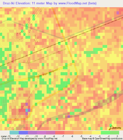 Druz-Iki,Azerbaijan Elevation Map