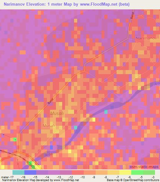 Narimanov,Azerbaijan Elevation Map