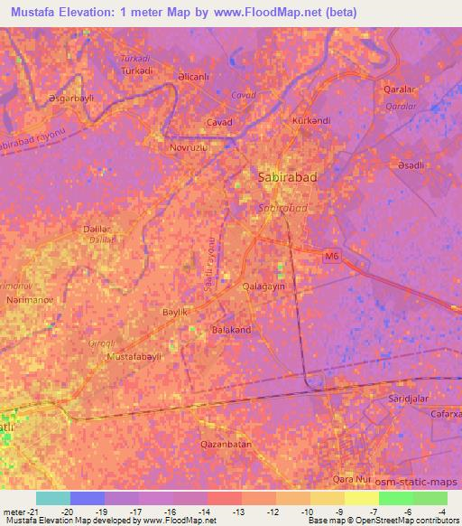 Mustafa,Azerbaijan Elevation Map