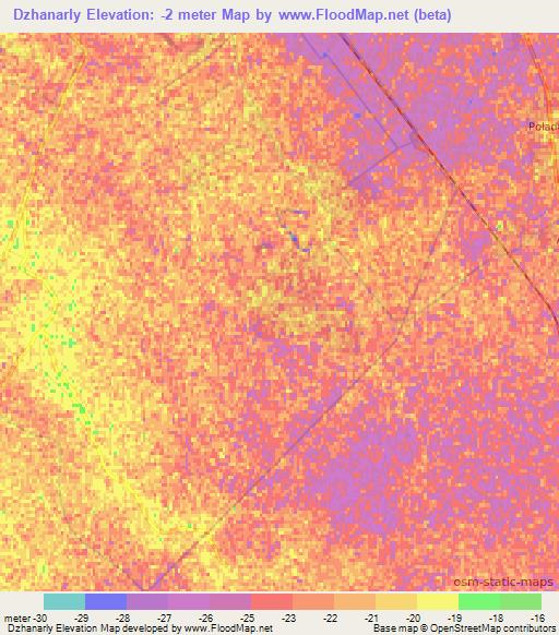 Dzhanarly,Azerbaijan Elevation Map