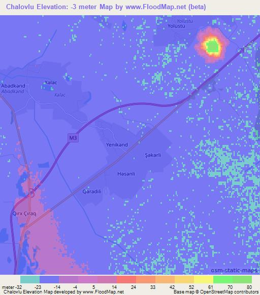 Chalovlu,Azerbaijan Elevation Map