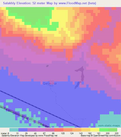 Salakhly,Azerbaijan Elevation Map