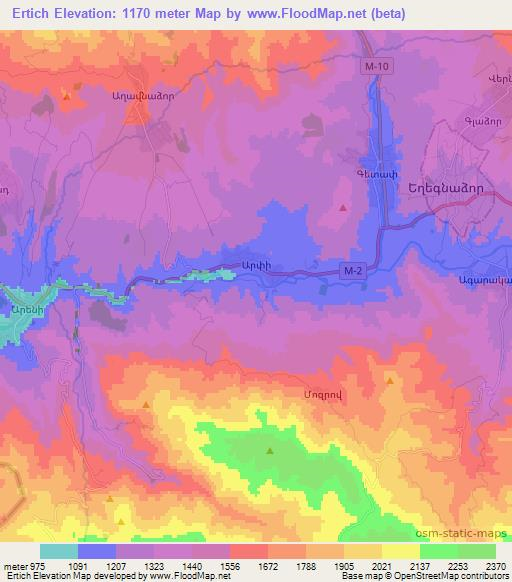 Ertich,Armenia Elevation Map