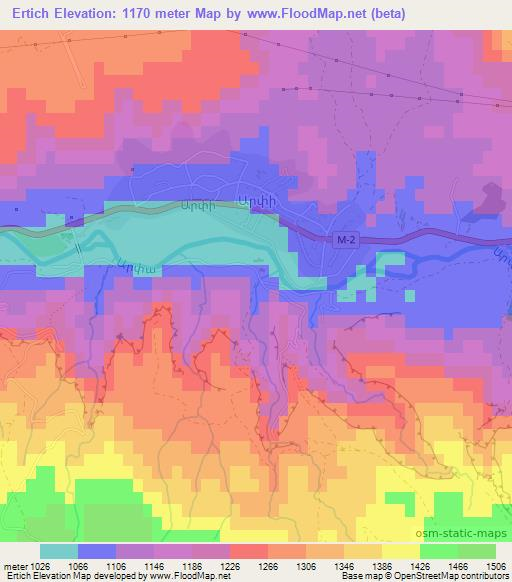 Ertich,Armenia Elevation Map