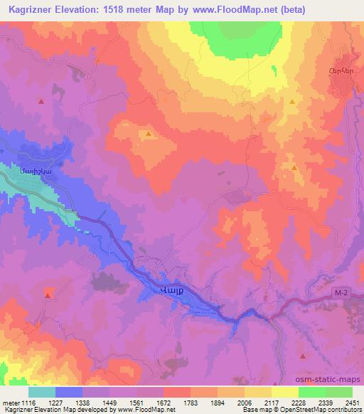 Kagrizner,Armenia Elevation Map