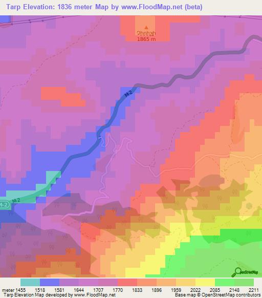 Tarp,Armenia Elevation Map