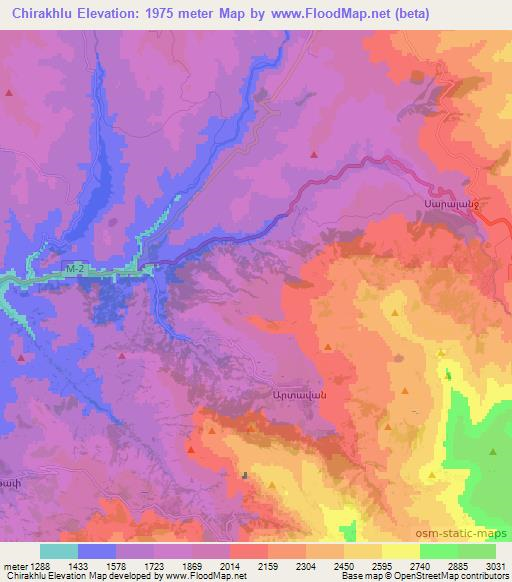 Chirakhlu,Armenia Elevation Map