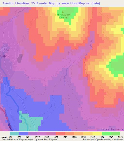 Geshin,Armenia Elevation Map