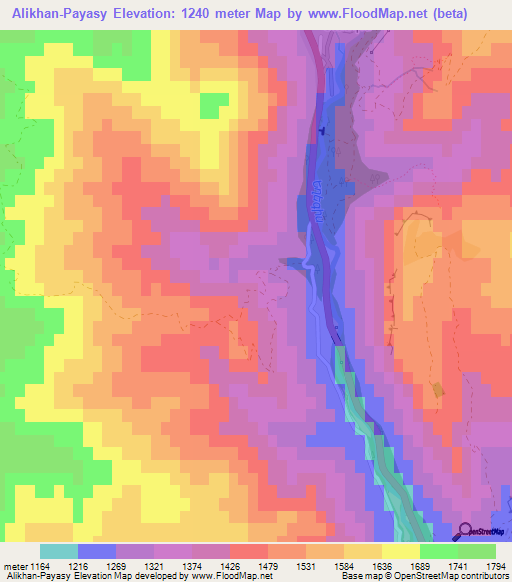 Alikhan-Payasy,Armenia Elevation Map