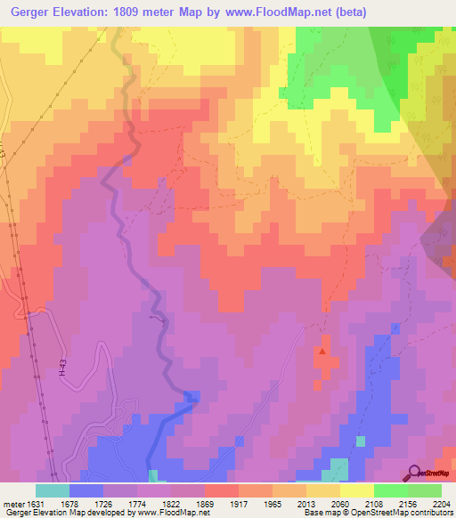 Gerger,Armenia Elevation Map