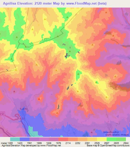 Agnilisa,Armenia Elevation Map