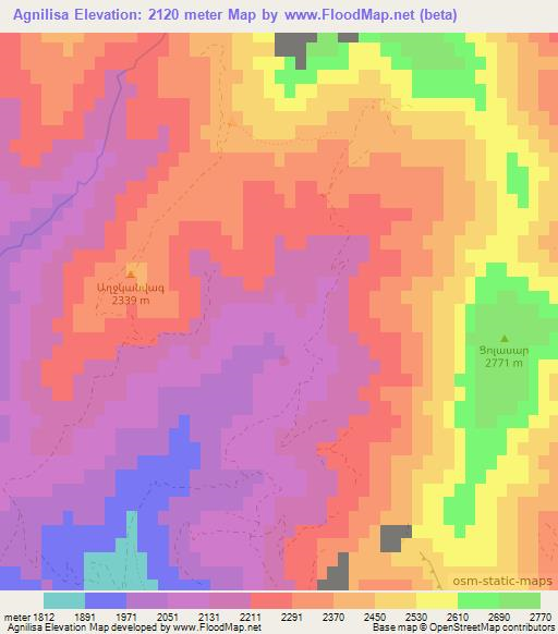 Agnilisa,Armenia Elevation Map
