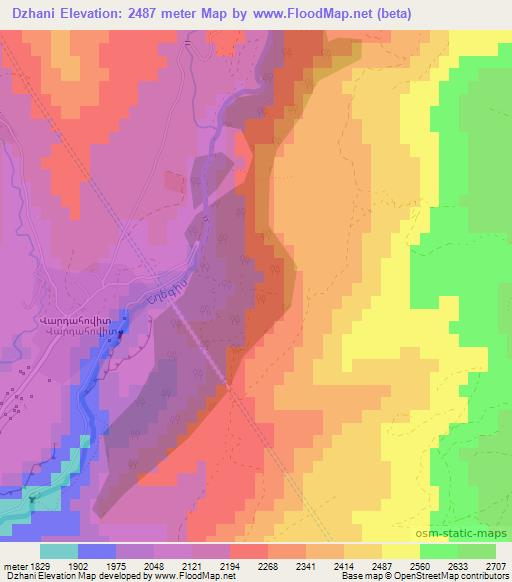 Dzhani,Armenia Elevation Map