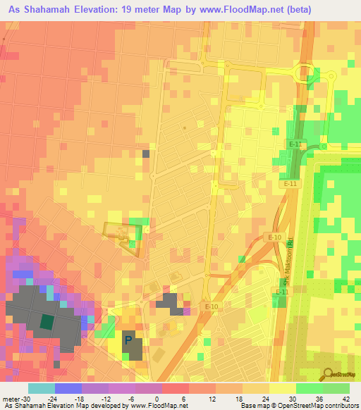As Shahamah,United Arab Emirates Elevation Map