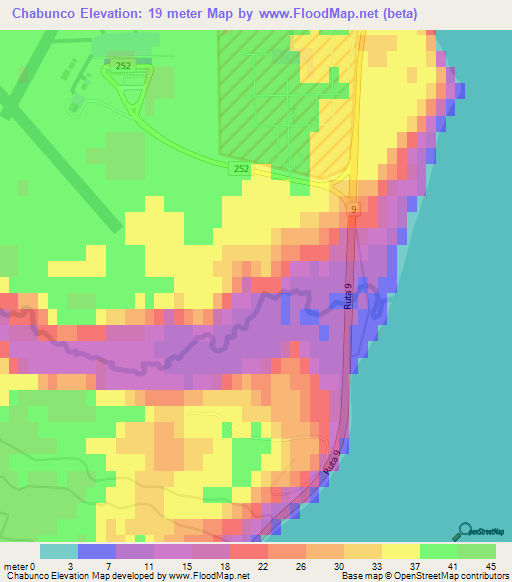 Chabunco,Chile Elevation Map