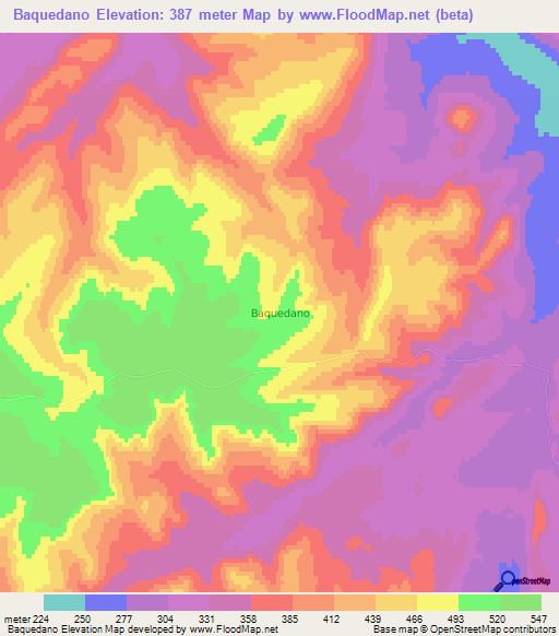Baquedano,Chile Elevation Map