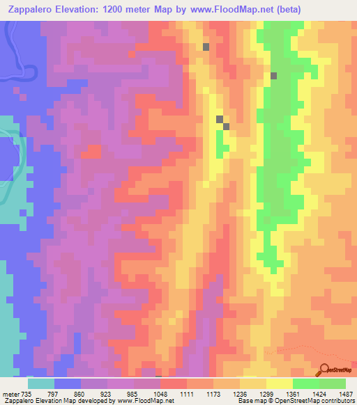 Zappalero,Bolivia Elevation Map