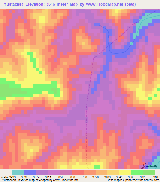 Yustacasa,Bolivia Elevation Map