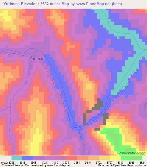 Yurimata,Bolivia Elevation Map