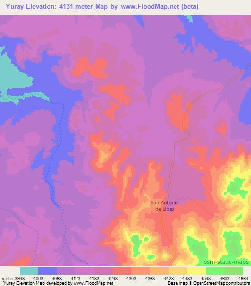 Yuray,Bolivia Elevation Map