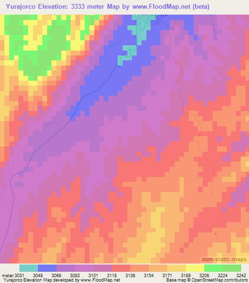 Yurajorco,Bolivia Elevation Map