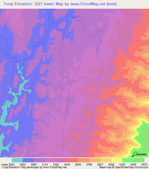 Yuraj,Bolivia Elevation Map