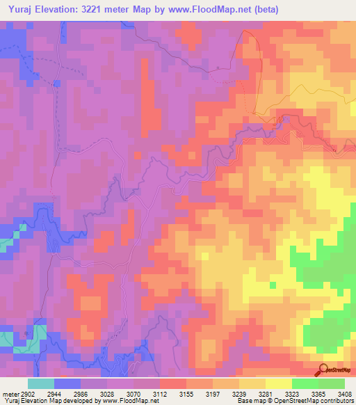Yuraj,Bolivia Elevation Map
