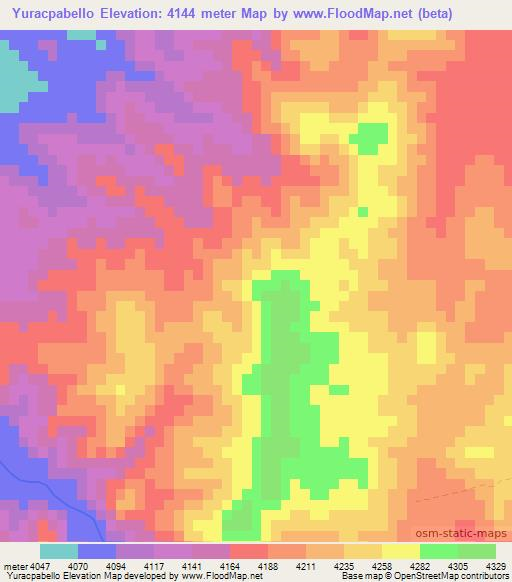 Yuracpabello,Bolivia Elevation Map