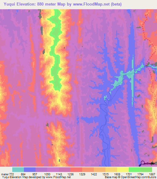Yuqui,Bolivia Elevation Map