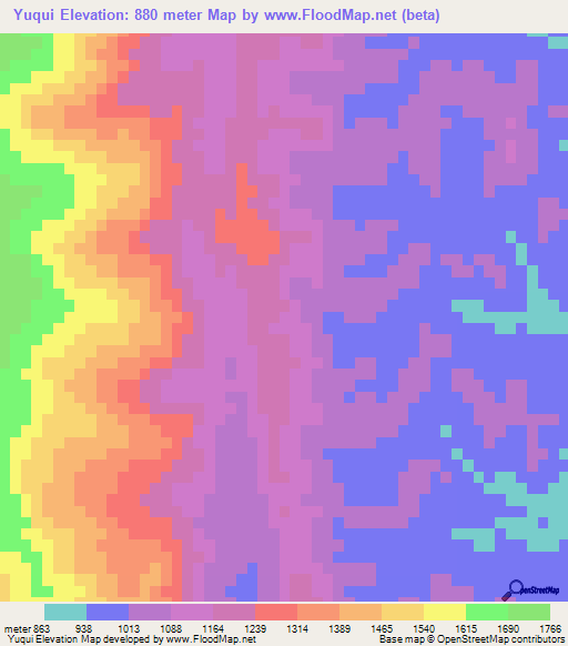 Yuqui,Bolivia Elevation Map