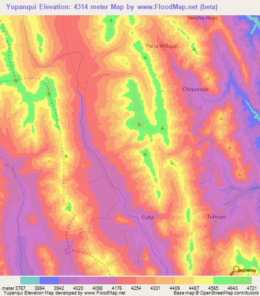 Yupanqui,Bolivia Elevation Map