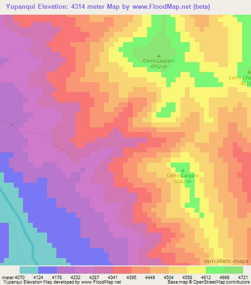 Yupanqui,Bolivia Elevation Map