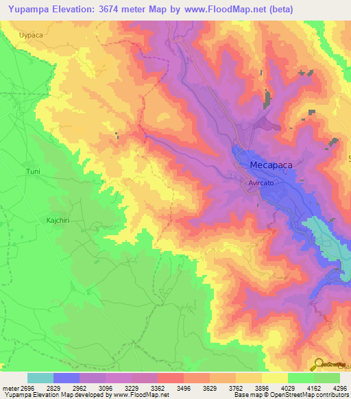 Yupampa,Bolivia Elevation Map