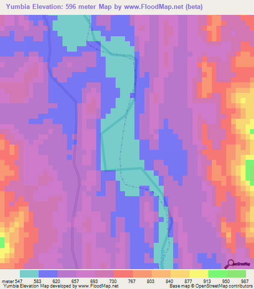 Yumbia,Bolivia Elevation Map
