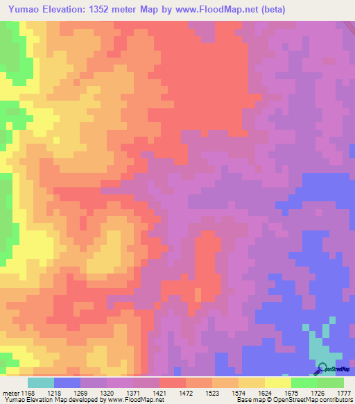 Yumao,Bolivia Elevation Map