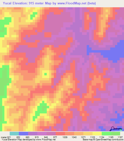 Yucal,Bolivia Elevation Map