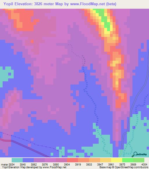 Yopil,Bolivia Elevation Map