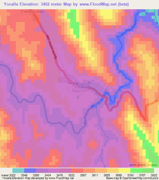 Yocalla,Bolivia Elevation Map