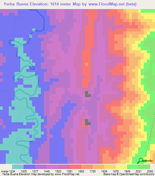 Yerba Buena,Bolivia Elevation Map