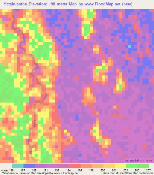 Yatahuamba,Bolivia Elevation Map