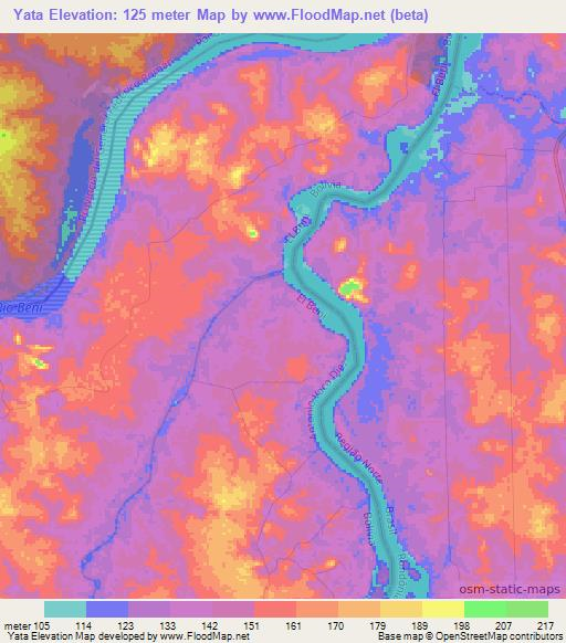 Yata,Bolivia Elevation Map