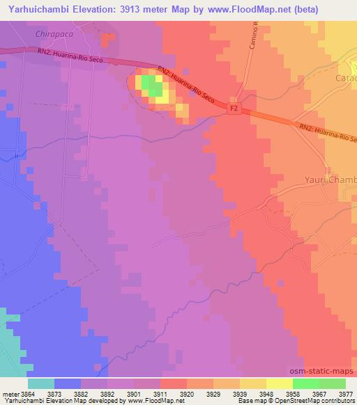 Yarhuichambi,Bolivia Elevation Map