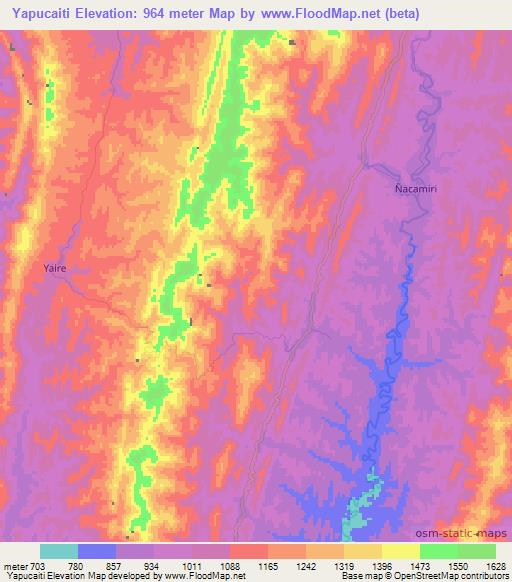 Yapucaiti,Bolivia Elevation Map