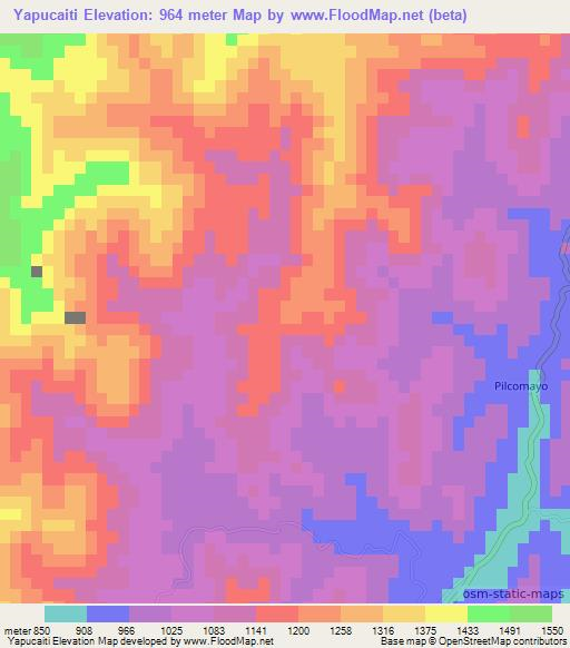 Yapucaiti,Bolivia Elevation Map