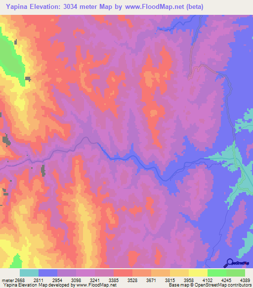Yapina,Bolivia Elevation Map