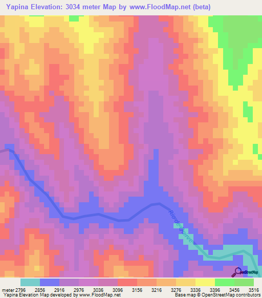 Yapina,Bolivia Elevation Map