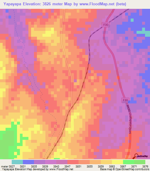 Yapayapa,Bolivia Elevation Map